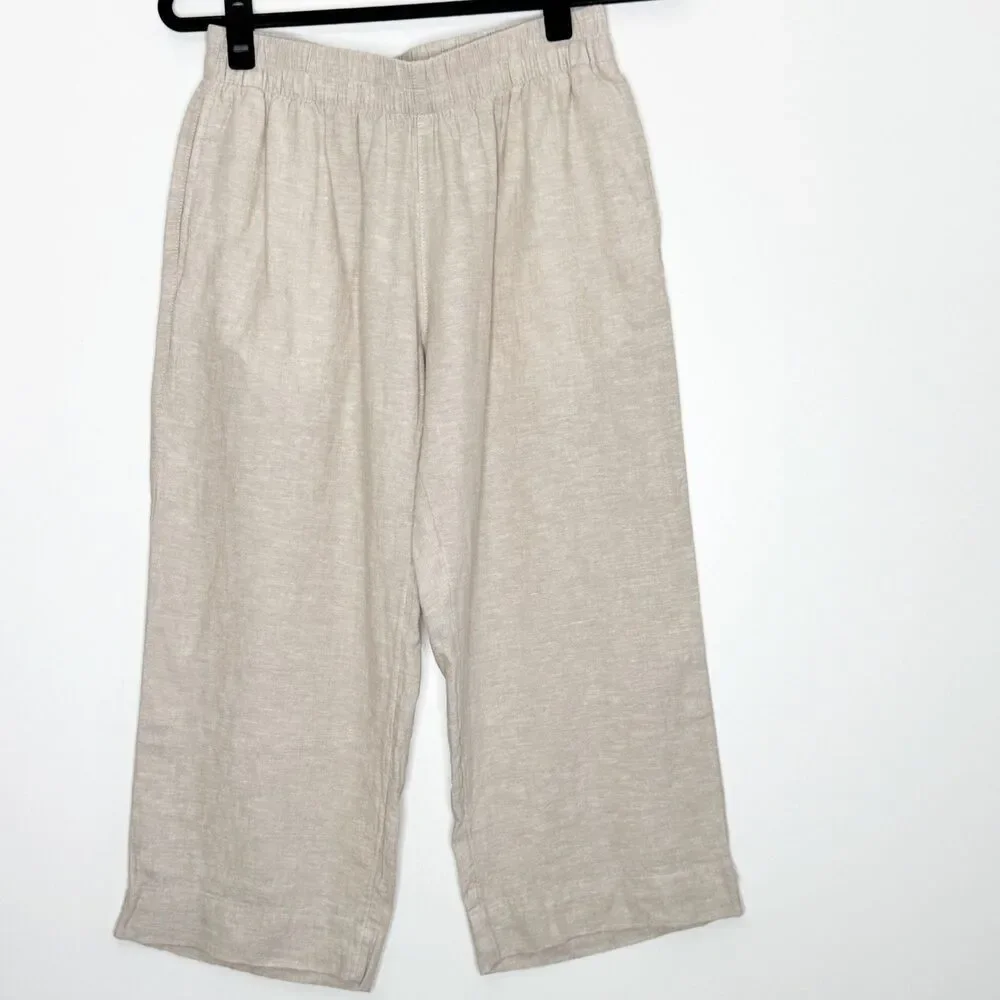 New Old Navy High-Waist Linen-Blend Straight Ankle Pant Womens Size Small Petite